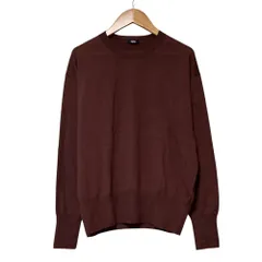 美品 YLEVE イレーヴ ウール シルク カシミア クールネックニット カットソー セーター F エンジ レディース 古着 中古 USEDのサムネイル
