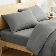 ボックスシーツ 洗いざらしシワ加工 やわらか 洋式ベッド・和式布団兼用 肌触り 寝具カバーセット【水洗い加工&超柔らかい】掛け布団カバー 吸水速乾 丸洗い 3点セット 無地 シングル シンプル オールシーズン（掛け布団カバー 布団カバー シングル・3点セット