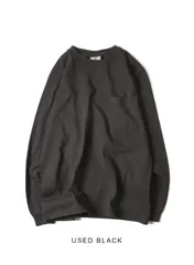 【国内正規品】グッドウェア Goodwear ポケT TEE ポケット Tシャツ 長袖 ロングスリーブ 丸胴 ホールガーメント アメリカ製/USED BLACK/M