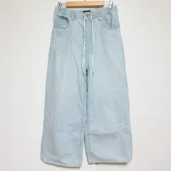 美品 Drawer ドゥロワー ブリーチデニム5Pドロストパンツ ジーンズ 6514-299-1389 サイズ38 ライトブルー レディース 古着 中古 USEDのサムネイル