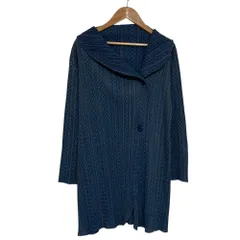 美品 PLEATS PLEASE ISSEY MIYAKE プリーツプリーズ イッセイミヤケ ショールカラー ジャケット PP33-JA701 サイズ2 ネイビー レディース 古着 中古 USEDのサムネイル