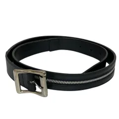 美品 GIANNI VERSACE ジャンニヴェルサーチ ジップザイン カデナチャーム レザーベルト サイズ90/36 ブラック メンズ 古着 中古 USEDのサムネイル