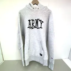 03w25669  STUSSY × champion REVERSE WEAVE ステューシー チャンピオン リバースウィーブ プルオーバーパーカー  グレー  サイズXL  メンズ  ストリート トップス  パーカー  C8-C12
