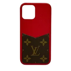 Louis Vuitton ルイヴィトン モノグラム バンパー iPhone12/12pro ケース カバー M80081 レッド メンズ レディース 古着 中古 USED