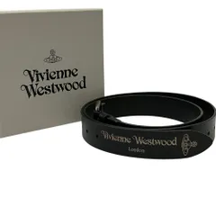 良品 Vivienne Westwood ヴィヴィアンウエストウッド ローラーバックル レザーベルト 12-20-942154 ブラック レディース 古着 中古 USED