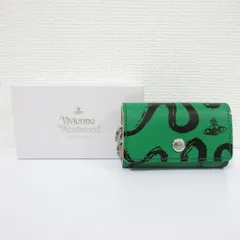 新品同様 Vivienne Westwood ヴィヴィアンウエストウッド VERMICELLI ORB レザー 4連キーケース グリーン レディース 古着 中古 USED