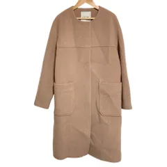 良品 LOULOU WILLOUGHBY ルルウィルビー ウール ノーカラーコート 1 ブラウン レディース 古着 中古 USEDのサムネイル