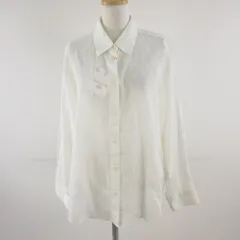ユニクロ UNIQLO INES DE LA FRESSANGE シャツ ブラウス 長袖 刺繍 オフホワイト 白 M *T435