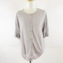 Hina Style カーディガン ニット 五分袖 グレー LL *T439