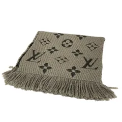 美品 LOUIS VUITTON ルイヴィトン エシャルプ ロゴマニア モノグラム マフラー 413287 グレージュ レディース 古着 中古 USED