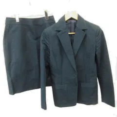 オフオン スカート ジャケット セットアップ 40 紺 ネイビー テーラードカラー 長袖 /AY ■ECC003