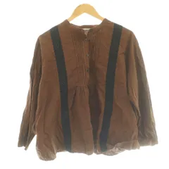 サマンサモスモス SM2 刺繍×レース前開きブラウス シャツ F 茶 ブラウン /SS ■OS ■GY99