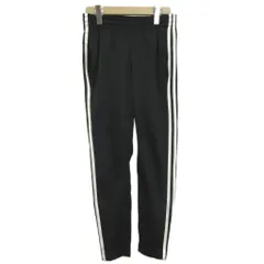 アディダス adidas イージートラックパンツ S 黒 ブラック サイドライン ゴムウエスト フルレングス /YU ■ECA004