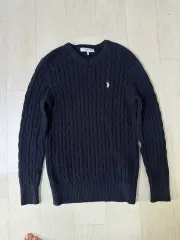 U.S.ポロアッスン ネイビー ケーブル編み ニット