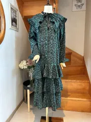 ヒョウ柄 フリル Long ONE PIECE