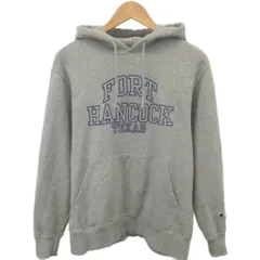 チャンピオン CHAMPION スウェットパーカー MIDIUM グレー 長袖 フード付き ロゴプリント /YU ■ECA004