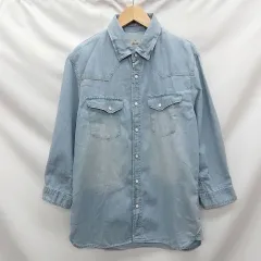nanouniverse ナノユニバース デニムシャツ ライトブルー M ○□