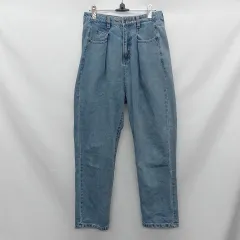 CLASSICALELF クラシカルエルフ ハイウェストデニムタックワイドパンツ ブルー L ○□