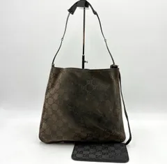 Auth Gucci Tom Ford Era Horsebit GG Pattern Suede Shoulder Bag 001 3181 グッチ ショルダーバッグ