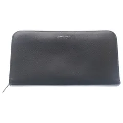 SAINT LAURENT PARIS (サンローランパリ) フロントロゴ カードポケット付き 長財布 ロングウォレット ブラック