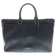 COACH (コーチ) レザー ブリーフケース ビジネスバッグ ハンドバッグ トートバッグ ブラック