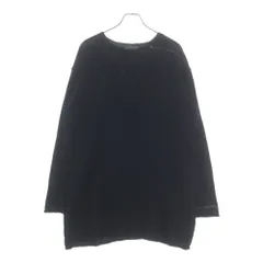 Yohji Yamamoto POUR HOMME (ヨウジヤマモト プールオム) アルパカウールナイロン サイドスリット長袖ニットセーター ブラック HK-K39-195のサムネイル
