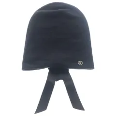 CHANEL (シャネル) ココマーク リボン カシミヤ ビーニー 帽子 ニット帽 ブラック AAB217-B21295-94305 ゴールド金具のサムネイル