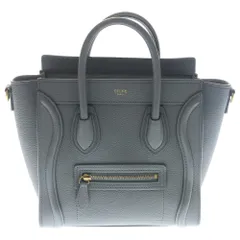 CELINE (セリーヌ) ラゲージ ナノ 2WAYバッグ ハンドバッグ ショルダーバッグ グレー レザー ゴールド金具