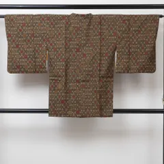 道行コート 身丈84cm 裄丈62cm 正絹 Sランク セミフォーマル Sサイズ 花柄 レトロ ボタニカル 緑系 HP 1237-05705
