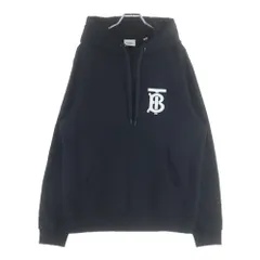 BURBERRY (バーバリー) TBロゴデザイン カンガルーポケット フーデッド スウェット パーカー ブラック 8024604