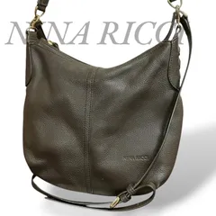 【MY0643】NINA RICCI ニナリッチ 2way ワンショルダーバッグ ハンドバッグ 肩掛け 斜め掛け レザー ダークブラウン レディース ファスナー