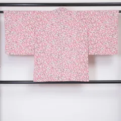 羽織 袷 身丈79cm 裄丈62cm ポリエステル 洗える着物 Aランク カジュアル Sサイズ 紐あり 流水 紅葉 上品 華やか ピンク系 HP 1232-05867