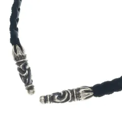 CHROME HEARTS (クロムハーツ) LEATHER BRAID SCROLL ネックレス レザーブレイドネックレス ブラック/シルバー BCA377のサムネイル