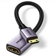 【新品】UGREEN Mini HDMI to HDMI メス 変換アダプタ ミニHDMI変換ケーブル カメラ対応 4K対応