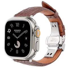 【新品】 [Ｘｒｅｉｓｉ] コンパチブル apple watch バンド44MM 45MM 46MM 49MM ワニ革/ビジネス用 アップルウォッチ ベルトプッシュ式 Ｄバックル 手作りApple Watch Ultra3/2/1, Series11/10 0