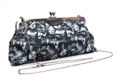 ジャンポールゴルチエJean Paul GAULTIER ヒューマンプリントチェーンショルダーがま口バック グレー黒のサムネイル