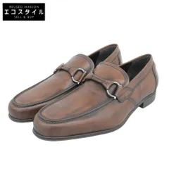 Salvatore Ferragamo サルヴァトーレフェラガモ 美品 ガンチーニ レザー ローファー シューズ メンズ ブラウン 8 2E 82242 8 2E