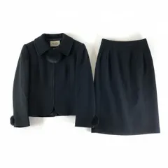 ジュンアシダ jun ashida  セットアップ スーツ ファー付 ジャケット スカート ダークグレー 9サイズ 995355