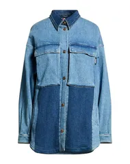 ヴェルサーチ レディース アウター ジャケット・ブルゾン デニムブルゾン VERSACE Blue ブルーのサムネイル