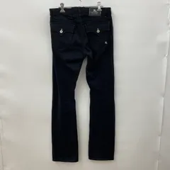 デニムパンツ Burberry Black Label バーバリーブラックレーベル ウエスト73 ブラック 革パッチ