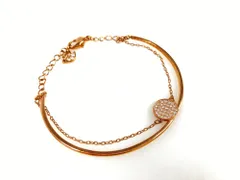 スワロフスキー　SWAROVSKI　ラインストーン　デザイン　ブレスレット　サイズ刻印：М　ゴールドカラー　送料無料