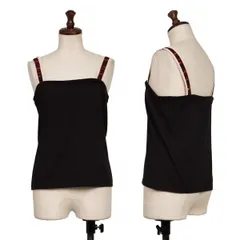 ジャンポールゴルチエ ファムJean Paul GAULTIER FEMME コットンショルダーロゴレースキャミソール 黒赤白40のサムネイル