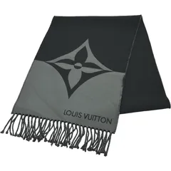 ルイ・ヴィトン LOUIS VUITTON マフラー・グラフィック デュアル M79097 グレー/ブラック ウール/カシミヤ ユニセックス マフラー