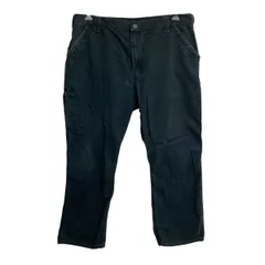 メキシコ製 Carhartt ペインターパンツ W40 ブラック カーハート ジップアップ YKKジップ ビッグサイズ ワーク ボトムス 2604-381