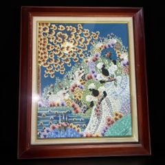 羽田登喜男 鴛鴦 額装 刺繍画 - メルカリ