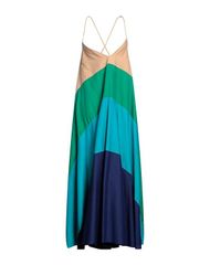 新品 SEMICOUTURE シルクサテン ミディドレス ベアトップワンピース 