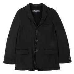 コムデギャルソンオムCOMME des GARCONS HOMME 製品染めコットンベロアパイピングジャケット 黒SS