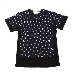 コムコム コムデギャルソンCOMME des GARCONS ドッキングフラワープリントTシャツ 紺黒XSのサムネイル