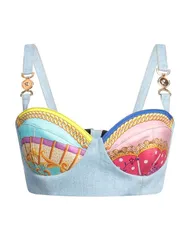 ヴェルサーチ レディース トップス シャツ VERSACE Blue ブルーのサムネイル