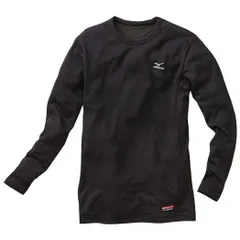 ミズノ MIZUNO　ブレスサーモ ライトウエイト ジュニアクルーネック長袖シャツ ブラック［A2JA590109］